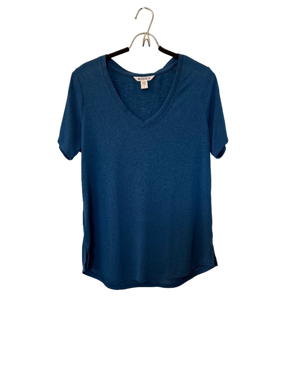 Athleta V-Neck Short Sleeve Tee in Deep Blue